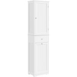 Yaheetech - meuble colonne salle de bain armoire avec 1 panier  linge 1 tiroir 2 tagres ajustables ...