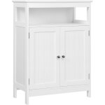Yaheetech - meuble / commode de salle de bain sur pied en bois, 60 x 30 x 80 cm, 1 compartiment ouvert, ...