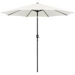 Yaheetech parasol de jardin ext�rieur 300 cm parasol avec 8 baleines en m�tal manivelle avec bouton - ...