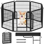 Yaheetech parc pour chiens 8 panneaux cage chenils chien enclos en mtal 80 cm de hauteur clture pour ...