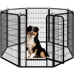 Yaheetech - parc pour chien 8 panneaux enclos chien chiot lapin rongeur exterieur cage pour chien interieur ...