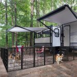 Yaheetech - parc pour chien cage pour chiens 6 panneaux enclos en mtal parc  chiot rongeur lapin interieur ...