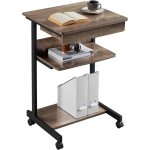 Yaheetech - table informatique bureau d'ordinateur portable roulant poste de travail 56 x 51 x 79 cm ...