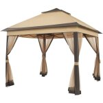 Yaheetech tonnelle de jardin avec toiles moustiquaires 3, 3 x 3, 3 m pour camping stand commercial f�tes ...