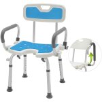 Yardin - tabouret de douche pour seniors chaise de douche avec accoudoirs et dossier si�ge de douche ...
