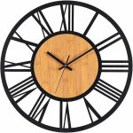 Ymyny horloge murale mtal bois 40cm horloge murale silencieuse sans bruit tic - tac dcoration salon ...