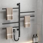 Seche serviette electrique noir 660x420mm ip24 seche serviette pivotant à 180° avec minuterie de température ... Seche serviette electrique noir 660x420mm ip24 seche serviette pivotant à 180° avec minuterie de température ...