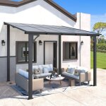 Yodolla pergola adoss�e, tonnelle de jardin exterieur, pergola murale r�sistant uv, 3 x 2. 4m - noir