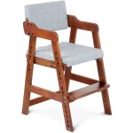 Chaise haute bbs volutif en bois de htre, 6 hauteurs rglables, coussins amovible lavable, multifonction ...