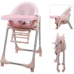 Yoleo - chaise haute bb pliable evolutive, chaise haute enfant rglable, nettoyage facile, avec roulettes, ...