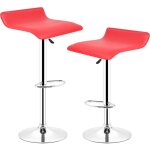 Yongqing - lot de 2 tabourets de bar pivotant et réglable en hauteur, rouge Yongqing - lot de 2 tabourets de bar pivotant et réglable en hauteur, rouge