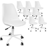 Yongqing - chaise de bureau tulipe lot de 6 pivotant tabouret de travail fauteuil de bureau ergonomique ...