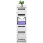 Yongqing - colonne salle de bain colonne de rangement meuble toilette 2 portes 20x20x75cm blanc