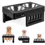 Gamelle pour animaux de compagnie 2 bol en acier inoxydable 3 hauteurs rglables pour petits chien chat ...