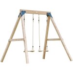 Axi yuna balan�oire double en bois marron - bois fsc - balan�oire autoportante avec 2 si�ges de balan�oire ...