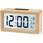 Yzmrbdqc - r�veil num�rique en bois, r�veil led horloge digitale sans tic - tac avec affichage date, ...