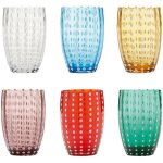 Zafferano - perle couleurs m�lang�es 1 ? lot de 6 verres souffl�s bouche 32cl, faits main, artisanaux, ...