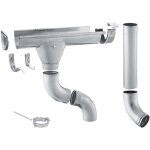 Goutti�re en zinc set complet abri de jardin, carport, terrasse, 1 c�t� de toit, sans soudure, pour surface ...