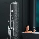 Colonne de douche avec m�caniques murales r�glables ?syst�me pluie avec douchette effet pluie en inox ...