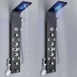 Led colonne de douche hydromassage noir acier inox lcd affichage temprature d'eau colonne douche en ...