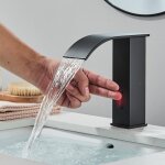 Zamery - noir mitigeur lavabo cascade � capteur infrarouge automatique m�langeur � induction robinet ...