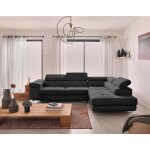 Zaria - canap� d'angle droit - convertible avec coffre et t�ti�res r�glables - 5 places - en velours ...