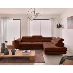 Bestmobilier - zaria - canap� d'angle droit - convertible avec coffre et t�ti�res r�glables - 5 places ...