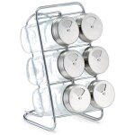 Spice rack, 7 pcs set, glass / s / s