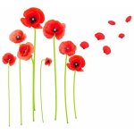 Autocollant mural coquelicots