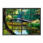 Autocollant mural jardin japonais en trompe l'oeil