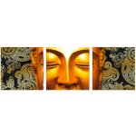 Autocollants muraux or bouddha triptyque 30 cm Autocollants muraux or bouddha triptyque 30 cm