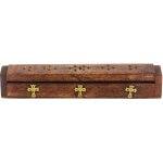Phoenix import - boite porte encens en bois - croix