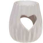 Br�le - parfum coeurs en c�ramique blanche