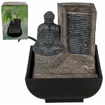 Out of the blue - mini - fontaine d'intrieur grise bouddha en polyrsine 16 cm