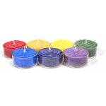 Set cadeau chakras avec 7 bougies chauffe - plat parfumes
