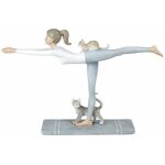 Signes grimalt - statuette posture b�ton en �quilibre yoga et chats