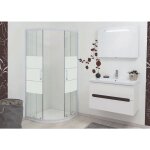 Ondee - zen - porte de douche missi - coulissante 1 / 4 cercle - finition blanc - 90x185cm
