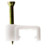 Lot de 50 attaches pour fil meplat - blanc zenitech