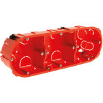 Boîte d'encastrement placo triple entraxe 71mm - rouge zenitech Boîte d'encastrement placo triple entraxe 71mm - rouge zenitech