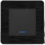 Bouton poussoir voyant en mtal noir bross - kouro zenitech