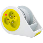 Mini enrouleur design 3 prises 2p + t - 7m - vert zenitech