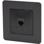 Prise r�seau rj45 compl�te - cat�gorie 6 - m�tal noir bross� - kouro zenitech