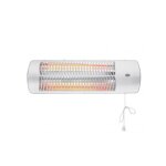 Chauffage mural au quartz 1200w pour ip24 ext�rieur avec interrupteur blanc hzq1200w