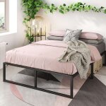 Zinus - lit 140x190 cm en métal - lit double avec sommier à lattes - lit 2 personnes noir lorelai Zinus - lit 140x190 cm en métal - lit double avec sommier à lattes - lit 2 personnes noir lorelai