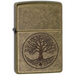 Zippo - couleur laiton arbre de vie grav�