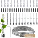 Zmleve - support pour plante grimpante, kit complet en inox avec support mural et corde diam�tre 3mm ...