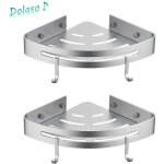 Etagre de douche d'angle, etagre de salle de bain sans forage panier rangement douche aluminium murale ...