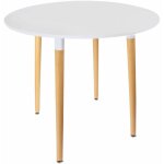 Altobuy - zuri - table ronde blanche et pieds effet bois Altobuy - zuri - table ronde blanche et pieds effet bois