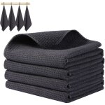 Zvd - lot de 4 torchons de cuisine - 40x40cm - gris