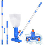 Zvd - aspirateur de piscine am�lior� avec brosse, sac � feuilles et perche de 40 pouces 1pc